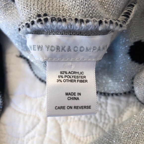 NY & Co. Black/Silver Polka Dot Infinity Scarf - Picture 5 of 10